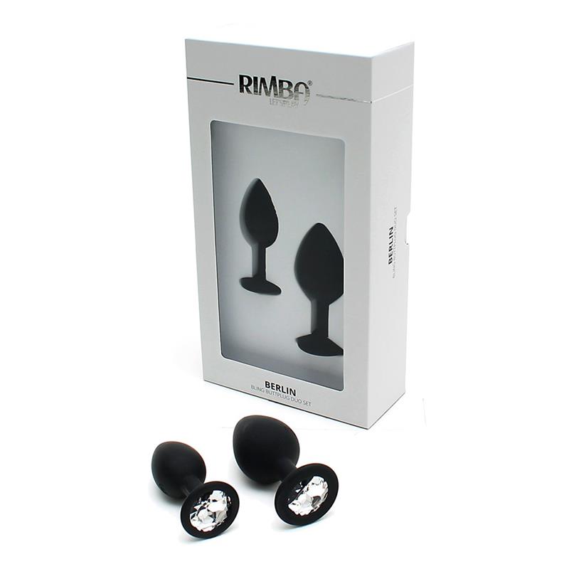 Set De 2 Plugs Con Joya Berlin Negro
