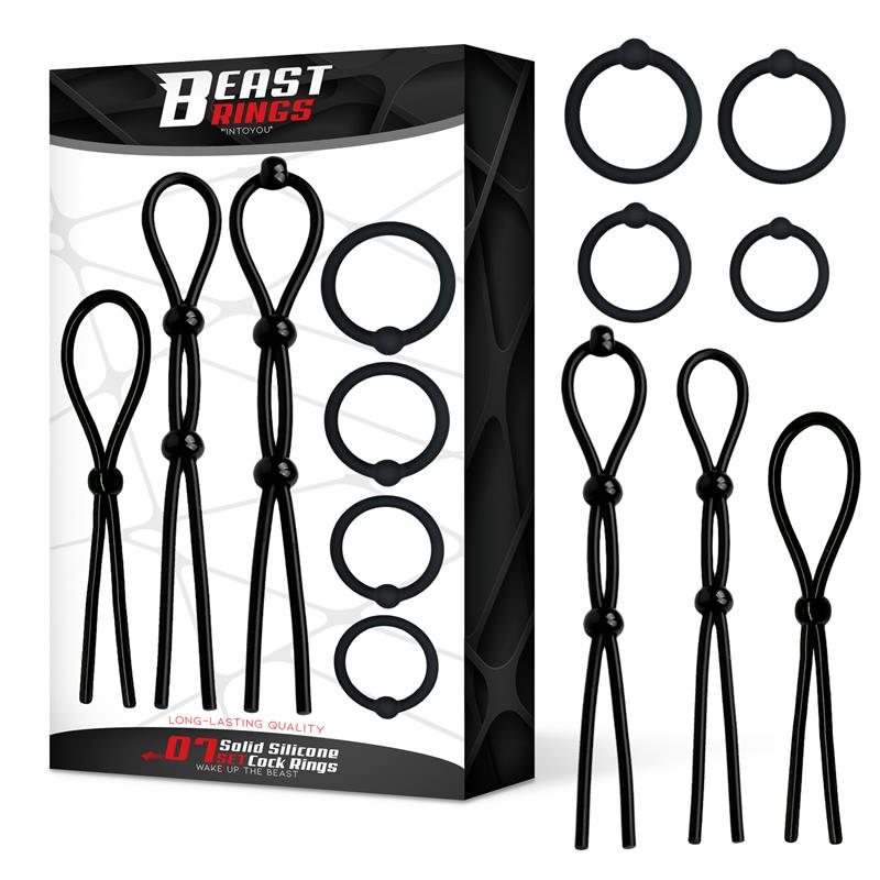 Anillos  Set De 7 Para El Pene Silicona Sólida