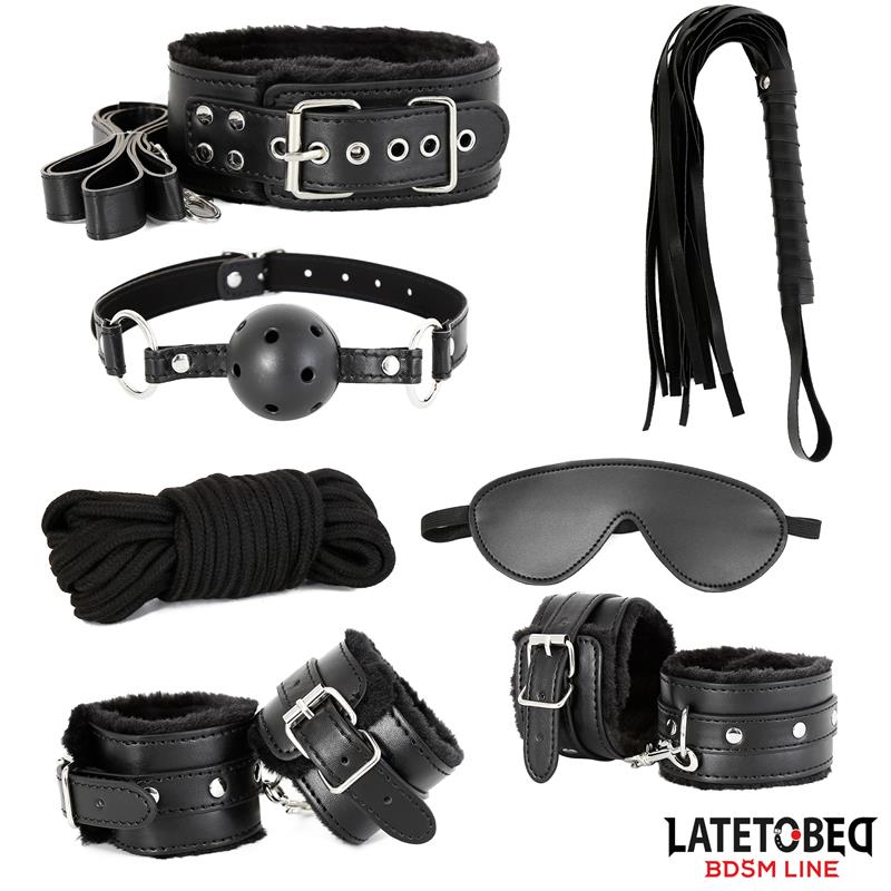 Set De 7 Piezas De Bondage Negro