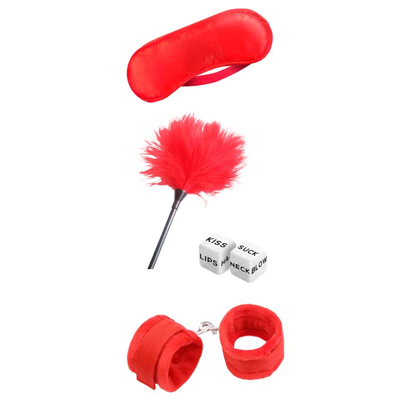 Set De Bondage Para Principiantes Starters 4 Piezas Rojo