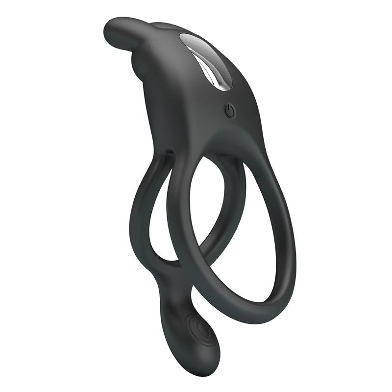 Pretty Love - Seth Doble Anillo Vibrador Rabbit 7 Vibraciones Negro