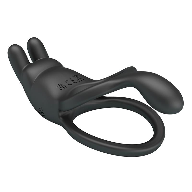 Pretty Love - Seth Doble Anillo Vibrador Rabbit 7 Vibraciones Negro