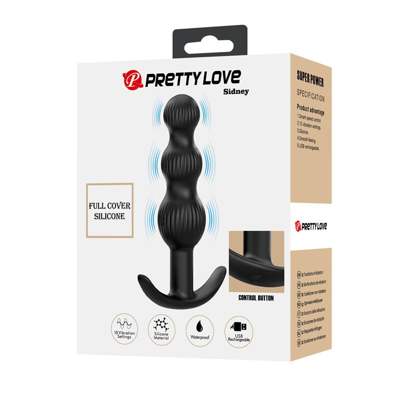 Pretty Love - Sidney Vibrador Anal 10 Vibraciones Negro
