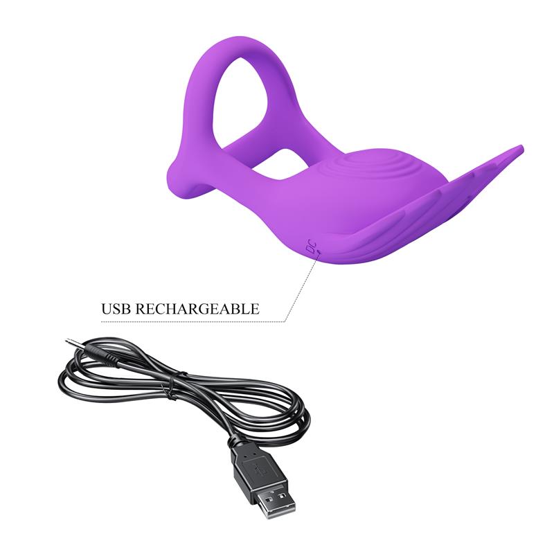 Pretty Love - Anillo Vibrador Silas 7 Vibraciones Silicona Lila