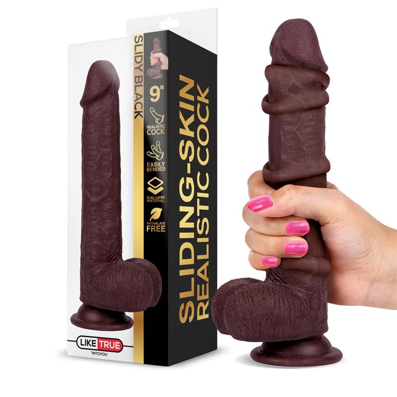 Slidy Dildo Realista Dual Layer Retráctil Y Orientable 9