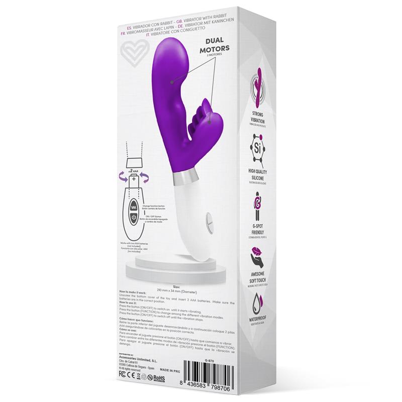 Vibrador Conejito Sliper    Silicona Púrpura