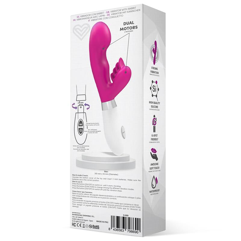 Vibrador Conejito Sliper  Silicona Rosa