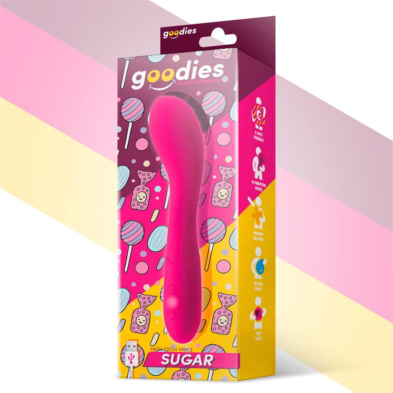 Sugar Vibrador Punto G Usb Silicona Fushsia