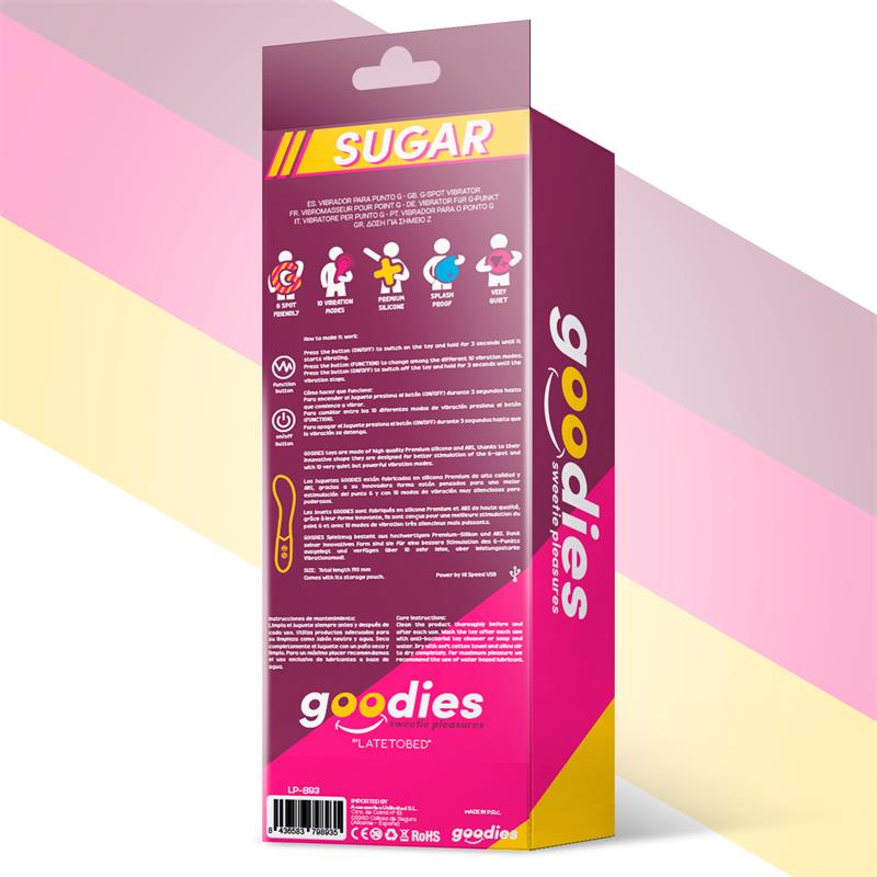 Sugar Vibrador Punto G Usb Silicona Fushsia