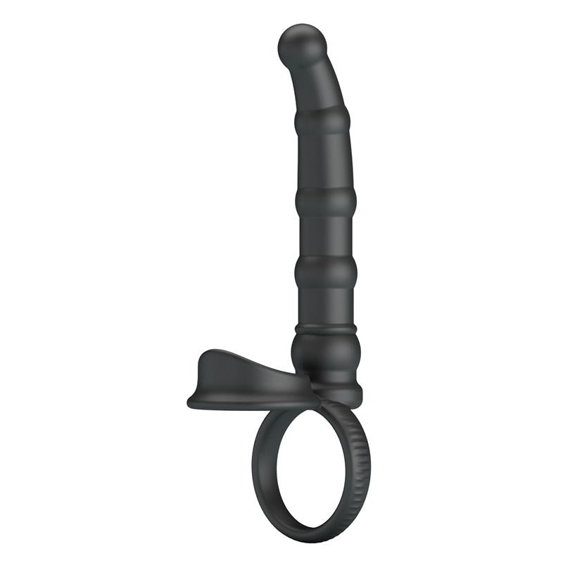 Pretty Love - Tatum Anillo Vibrador Pene Con Plug 10 Vibraciones Negro