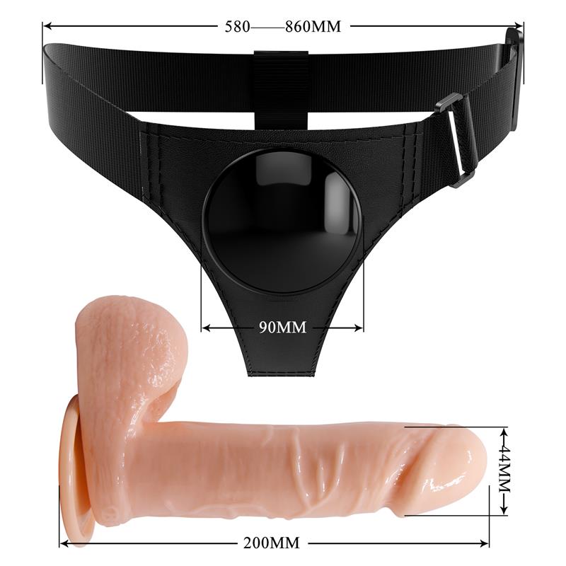 Pretty Love - Harness Briefs Arnés Universal Con Dildo Tom 20 Cm Natural