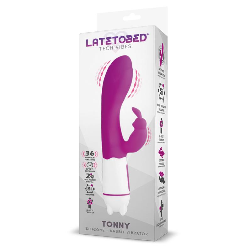 Vibrador Usb Punto G  Tonny  36 Funciones Silicona Púrpura