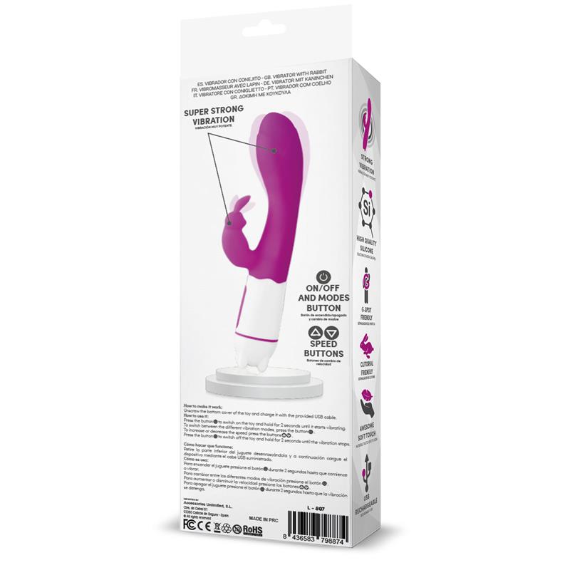 Vibrador Usb Punto G  Tonny  36 Funciones Silicona Púrpura