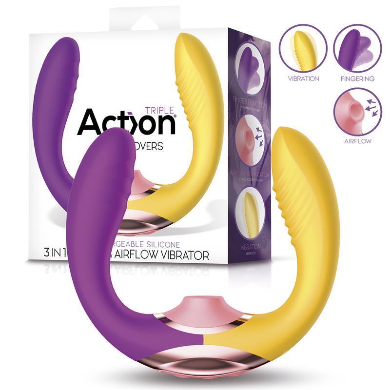 Two Lovers 3 In 1 Vibrador Con Finger Y Succión