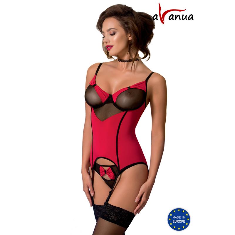 Corsé Valentin  Rojo/Negro Talla (Interno):S/M