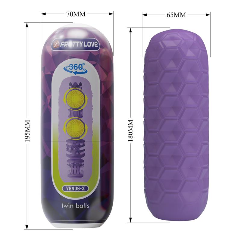 Pretty Love - Twin Balls Masturbador Masculino Morado