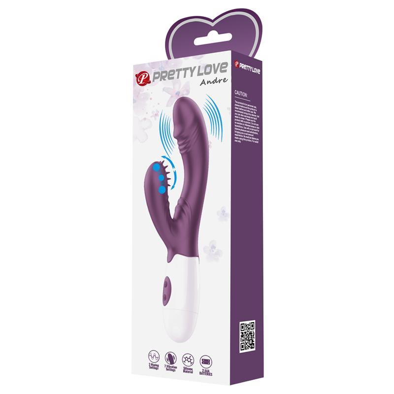 Pretty Love - Andre Vibrador Rabbit & Estimulador Punto G Morado