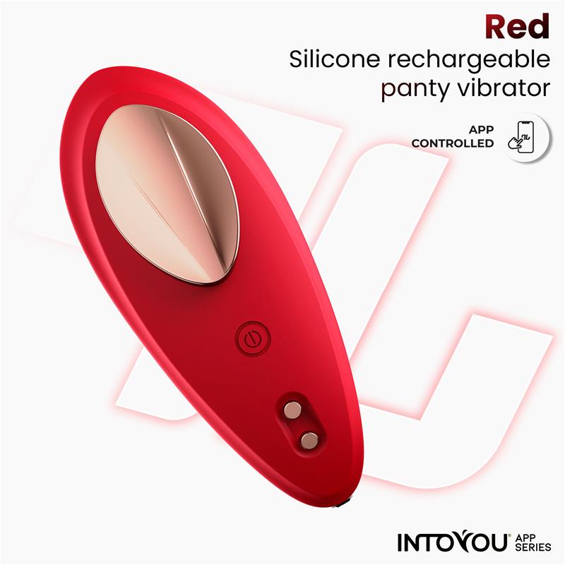 Vibrador De Braguita Silicone  Con App Silicona Doble Capa Rojo