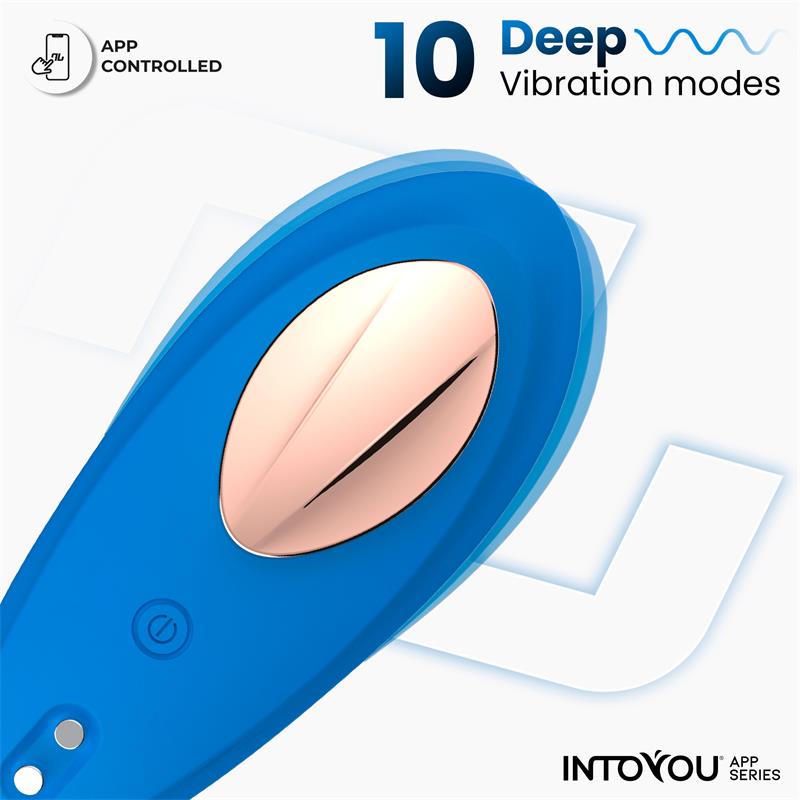 Vibrador De Braguita Silicone  Con App Silicona Silicona Azul