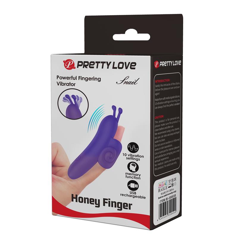 Pretty Love - Snail Poderoso Estimulador De Dedo Morado