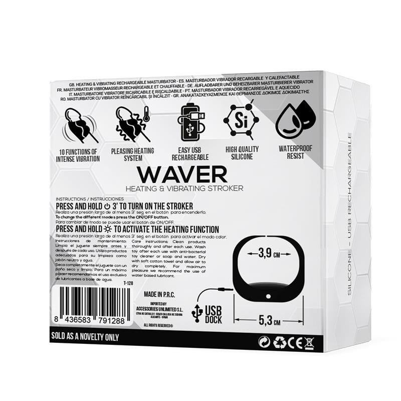Waver Masturbador Masculino Función Calor Y Vibración Flexible Usb Silicona