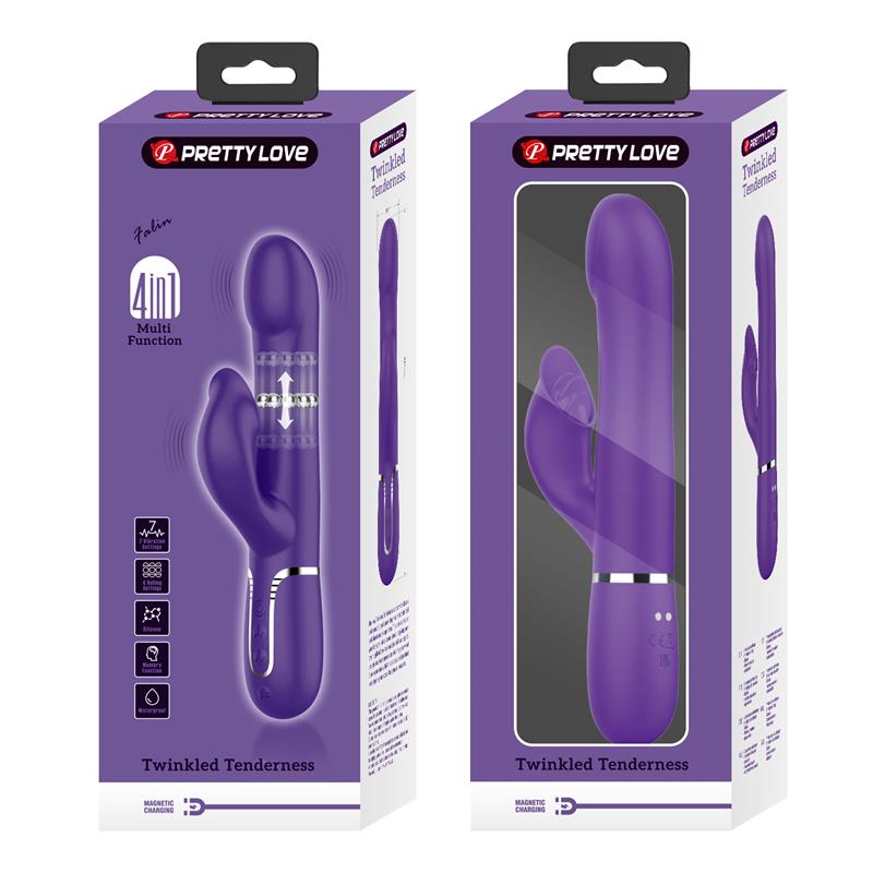 Pretty Love - Zalin Vibrador Rabbit Perlas 4 En 1 Morado