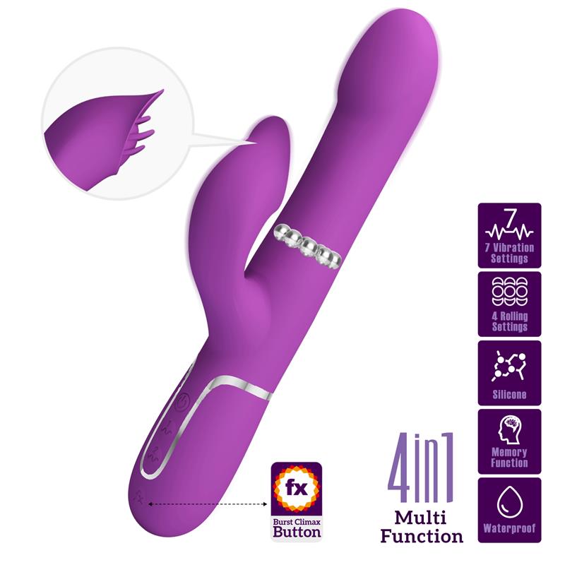 Pretty Love - Vibrador & Estimulador Multifunción 4 En 1 Morado